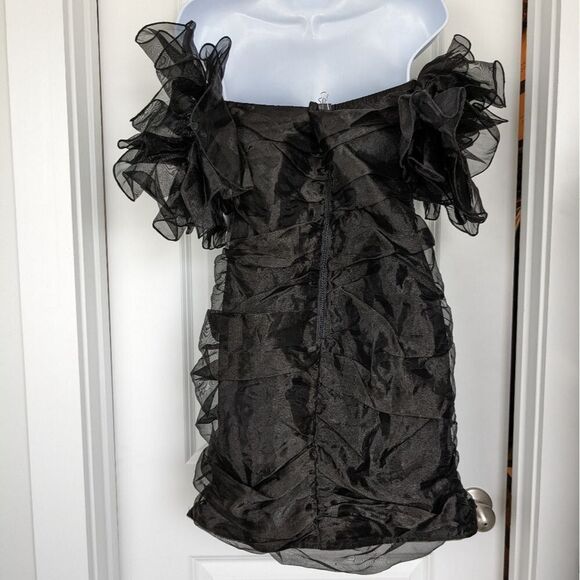 Shero New Formal Black Cocktail Mini Dress Size Large - Picture 3 of 5